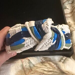 Handcrafted Rope Bracelet with Blue and Green Accents